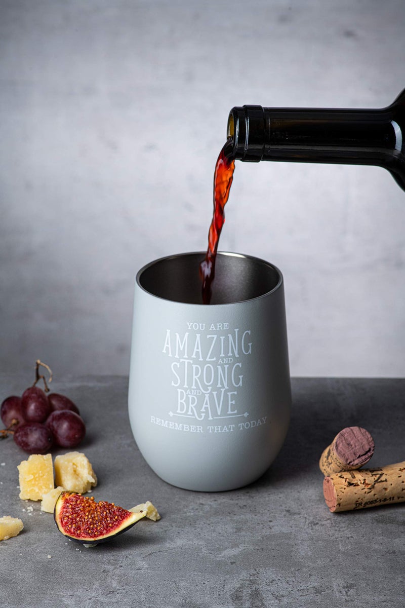 DIVERSEBEE Inspirational Thank You Gifts for Women, Best Friend, Mom, Wife, Girlfriend, Coworker, Nurse, Encouragement Birthday Wine Gifts - Insulated Wine Tumbler Cup with Lid (Glacier Gray) - Image 4